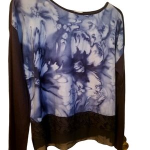 Chico's Navy Blue Lacy Top sz.0 (small)